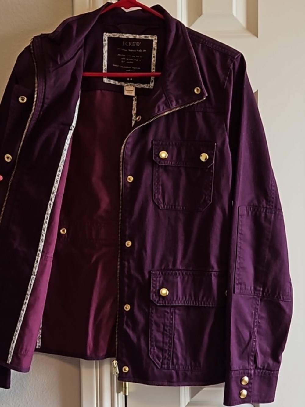 J. Crew Purple Downtown Field Utility Military Jacket